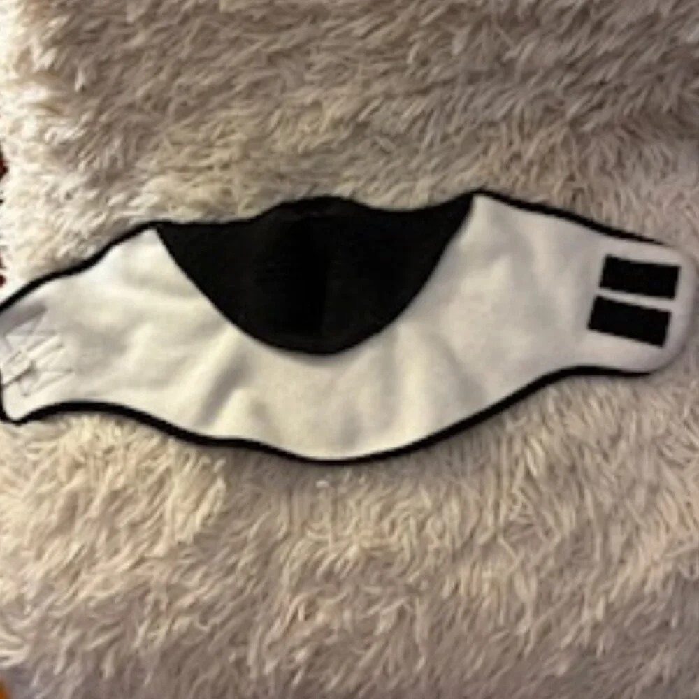 Black & white Face Mask for outdoor protection while skiing or riding.